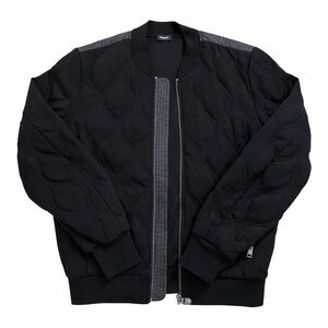 Diesel Black Quilted Bomber Jacket - Size L